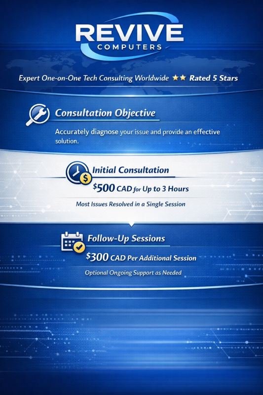 Professional One-on-One Computer Consulting Session | Expert Tech Support & Troubleshooting (3 Hour Maximum)